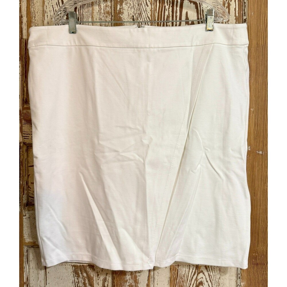 Liz Claiborne Rayon Blend Faux Wrap Skirt - White - Size 18 READ